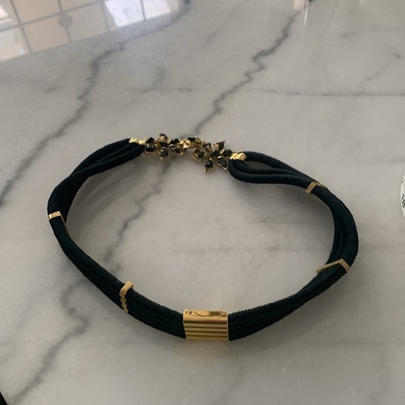 Vintage Jeweled Statement Belt or Necklace /Collar Black Franklab Designer
